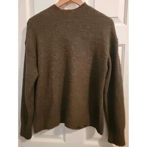 Sanctuary Womens Sweater  Olive Green  Large Mock-Neck Long Sleeve Cozy Soft Top